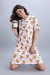Zivame Garfield Knit Cotton Loungewear Dress - Pink Dogwood — thumbnail 5